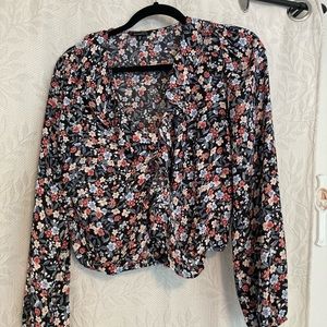 Dynamite Floral Long Sleeve Blouse